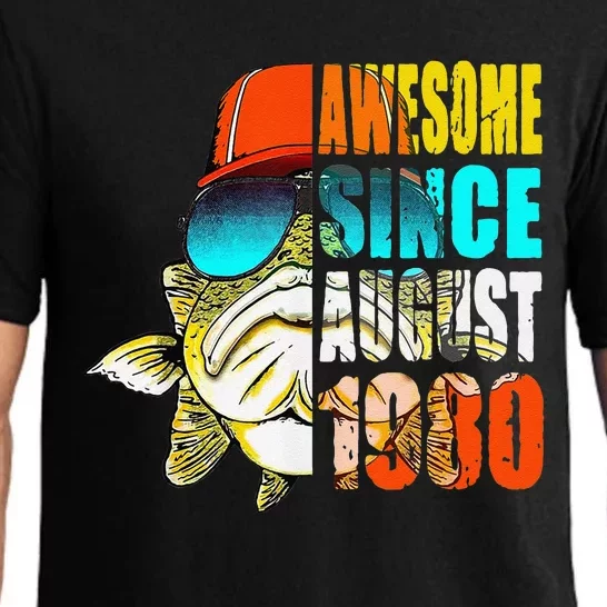 Awesome Since August 1980 Fishing 39th Birthday Gift Pajama Set