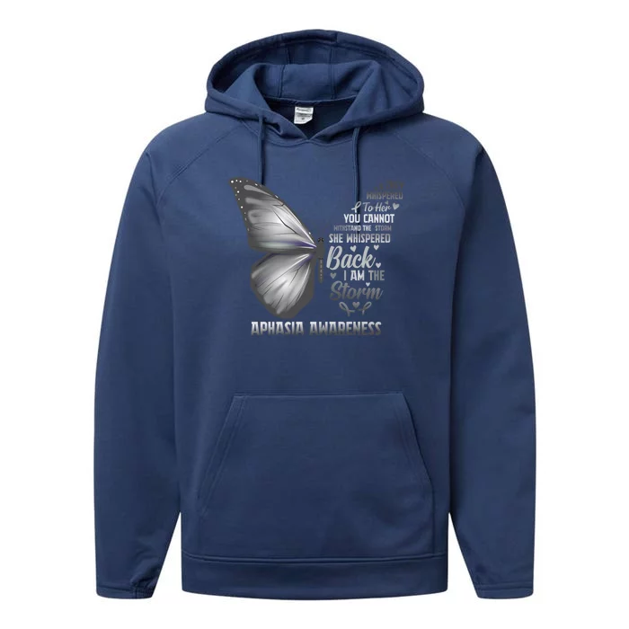 Aphasia Support Awareness Print Meaningful Gift Performance Fleece Hoodie