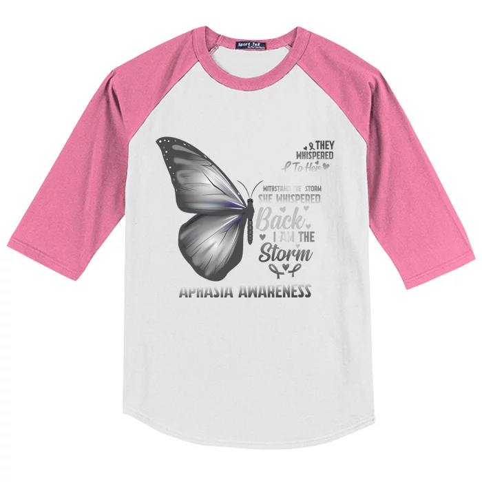 Aphasia Support Awareness Print Meaningful Gift Kids Colorblock Raglan Jersey