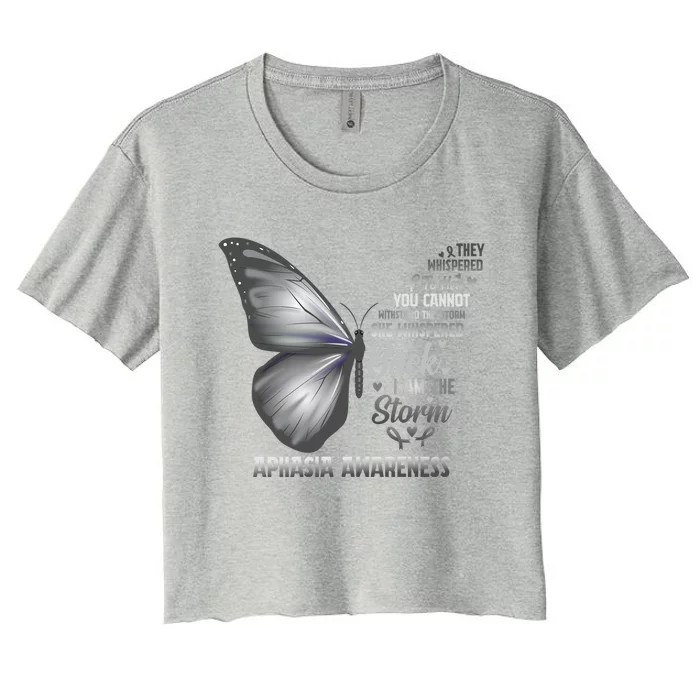 Aphasia Support Awareness Print Meaningful Gift Women's Crop Top Tee