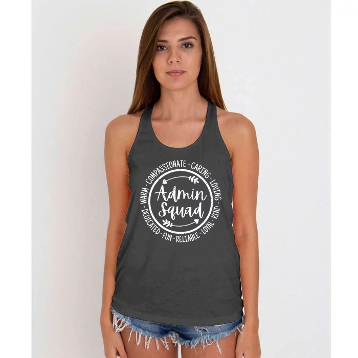 Admin Squad Admin Assistants Office Squad Team Vintage Women's Knotted Racerback Tank