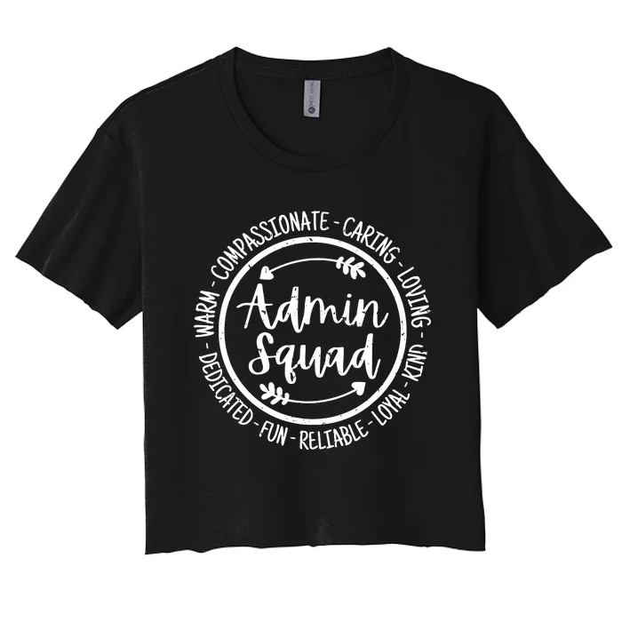 Admin Squad Admin Assistants Office Squad Team Vintage Women's Crop Top Tee