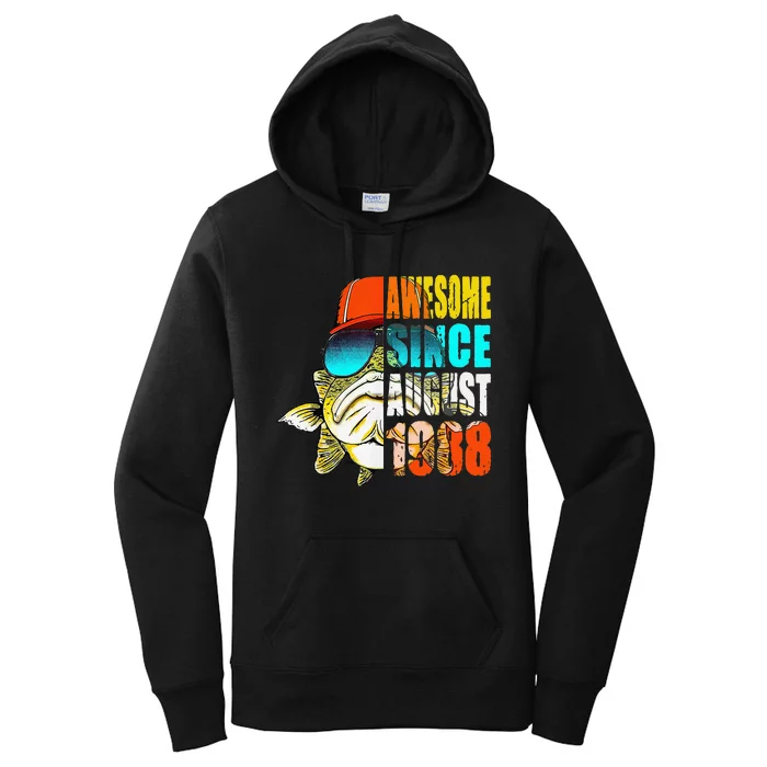 Awesome Since August 1988 Fishing 31st Birthday Gift Women's Pullover Hoodie