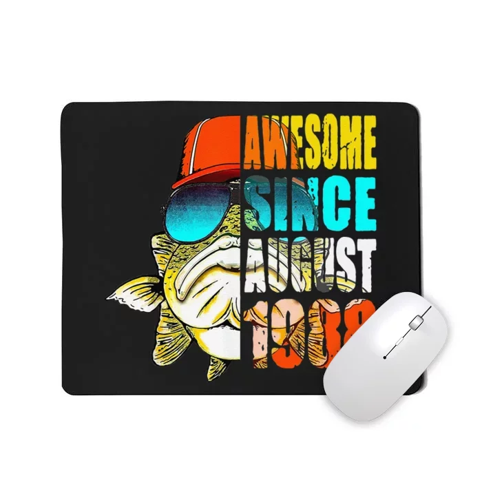 Awesome Since August 1988 Fishing 31st Birthday Gift Mousepad