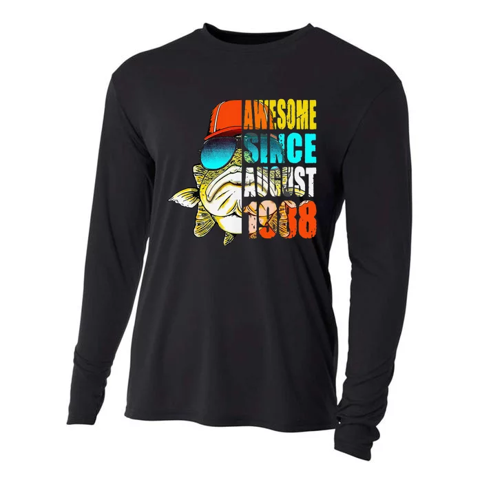 Awesome Since August 1988 Fishing 31st Birthday Gift Cooling Performance Long Sleeve Crew