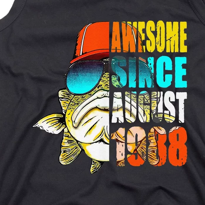 Awesome Since August 1988 Fishing 31st Birthday Gift Tank Top