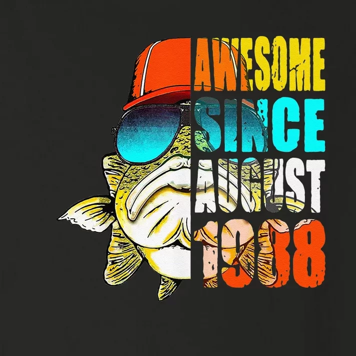 Awesome Since August 1988 Fishing 31st Birthday Gift Toddler Long Sleeve Shirt