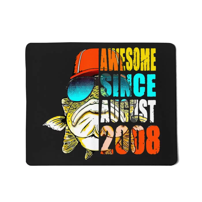 Awesome Since August 2008 Fishing 11th Birthday Gift Mousepad