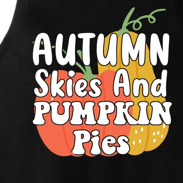 Autumn Skies And Pumpkin Pies Cute Ladies Tri-Blend Wicking Tank