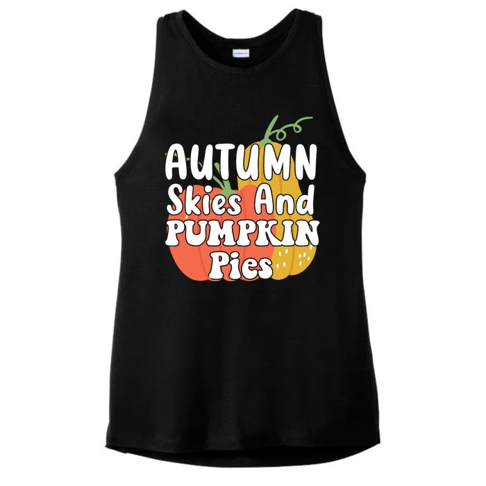 Autumn Skies And Pumpkin Pies Cute Ladies Tri-Blend Wicking Tank