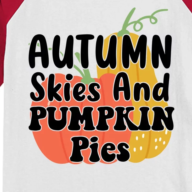 Autumn Skies And Pumpkin Pies Cute Kids Colorblock Raglan Jersey