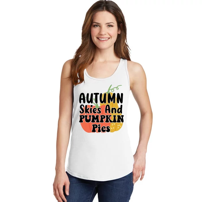 Autumn Skies And Pumpkin Pies Cute Ladies Essential Tank