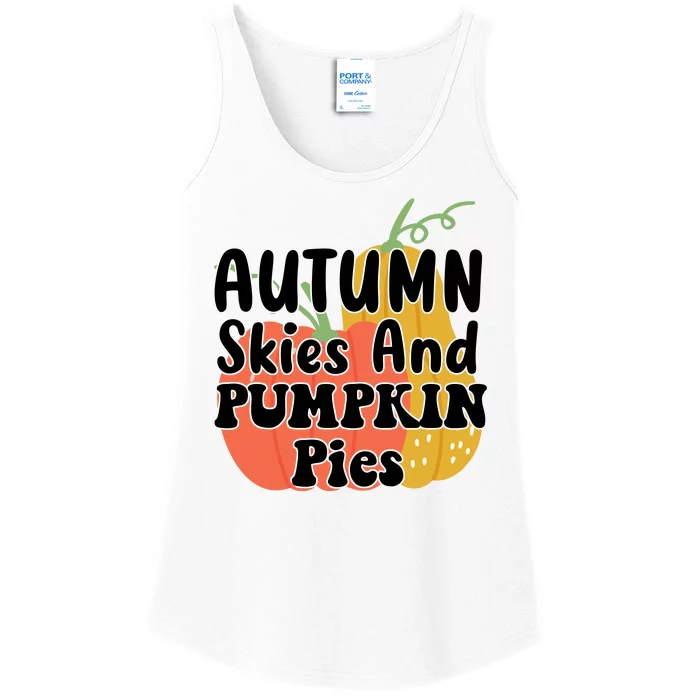 Autumn Skies And Pumpkin Pies Cute Ladies Essential Tank