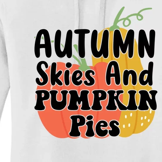 Autumn Skies And Pumpkin Pies Cute Women's Pullover Hoodie