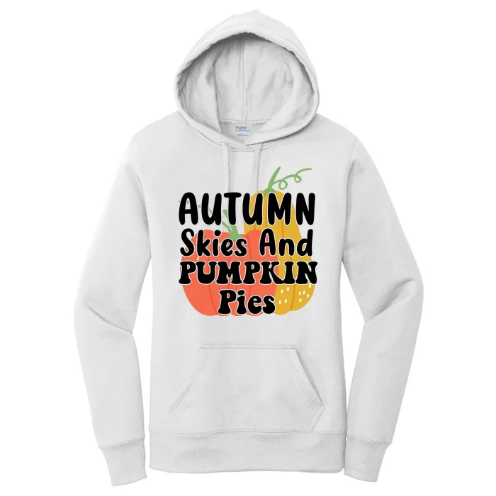 Autumn Skies And Pumpkin Pies Cute Women's Pullover Hoodie