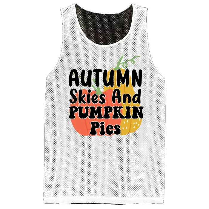 Autumn Skies And Pumpkin Pies Cute Mesh Reversible Basketball Jersey Tank