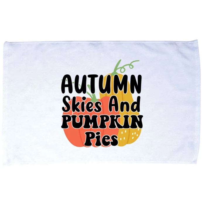 Autumn Skies And Pumpkin Pies Cute Microfiber Hand Towel