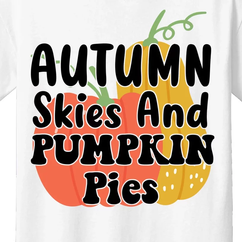 Autumn Skies And Pumpkin Pies Cute Kids T-Shirt