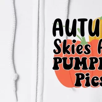 Autumn Skies And Pumpkin Pies Cute Full Zip Hoodie