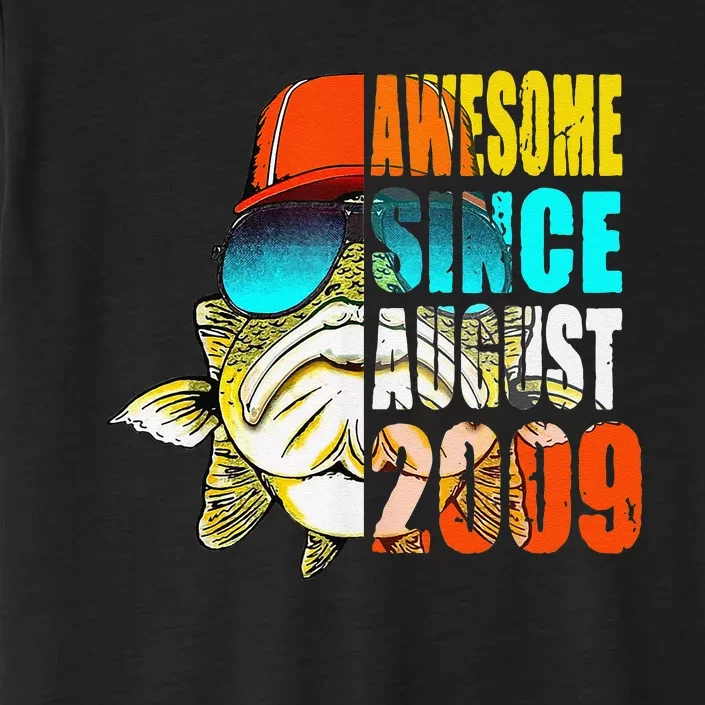 Awesome Since August 2009 Fishing 10th Birthday Gift ChromaSoft Performance T-Shirt