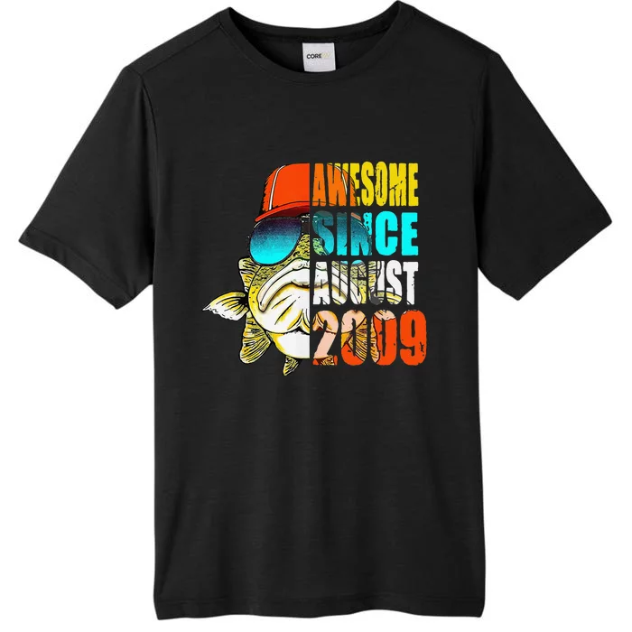 Awesome Since August 2009 Fishing 10th Birthday Gift ChromaSoft Performance T-Shirt