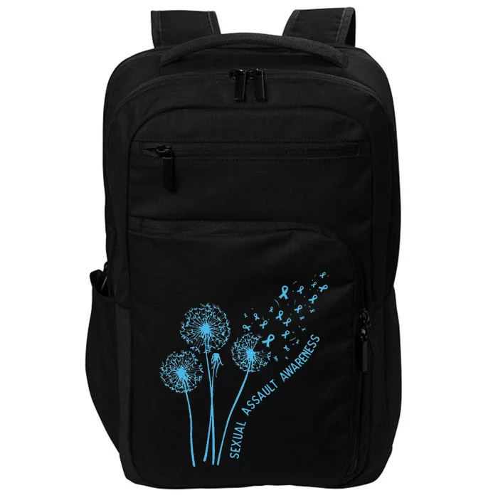 April Sexual Assault Awareness Month Teal Dandelion Ribbons Impact Tech Backpack