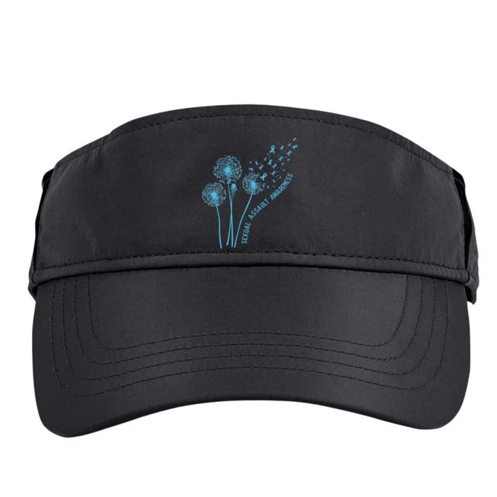 April Sexual Assault Awareness Month Teal Dandelion Ribbons Adult Drive Performance Visor