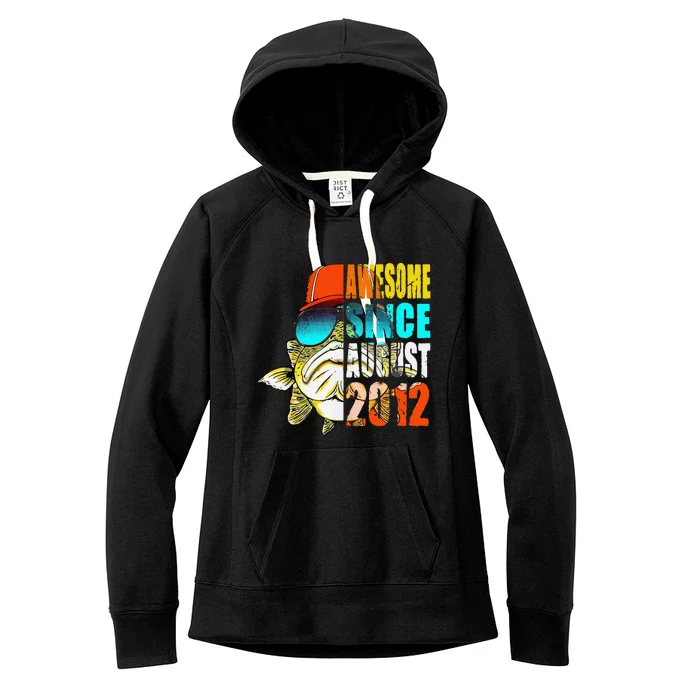 Awesome Since August 2012 Fishing 7th Birthday Gift Women's Fleece Hoodie