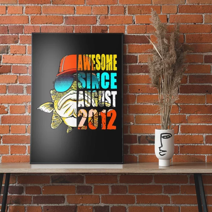 Awesome Since August 2012 Fishing 7th Birthday Gift Poster