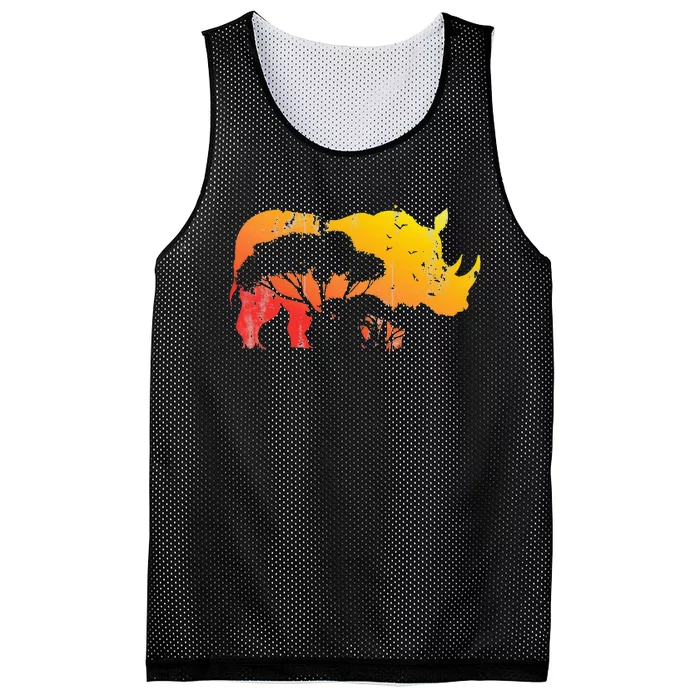 African Safari Animal Rhino Mesh Reversible Basketball Jersey Tank