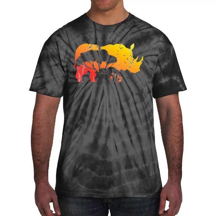 African Safari Animal Rhino Tie-Dye T-Shirt