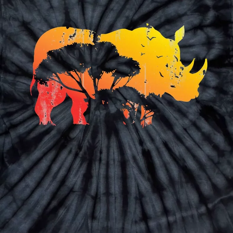 African Safari Animal Rhino Tie-Dye T-Shirt