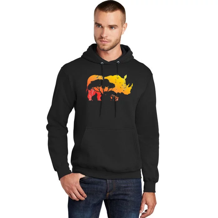 African Safari Animal Rhino Tall Hoodie