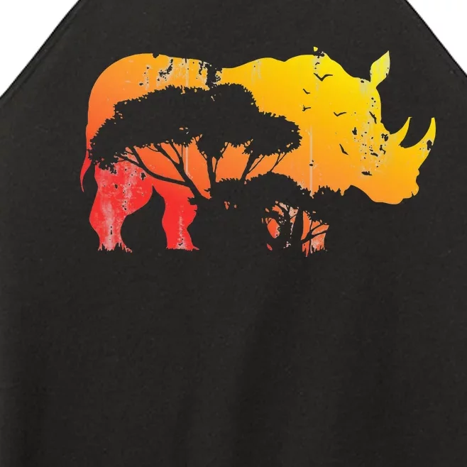 African Safari Animal Rhino Women’s Perfect Tri Rocker Tank