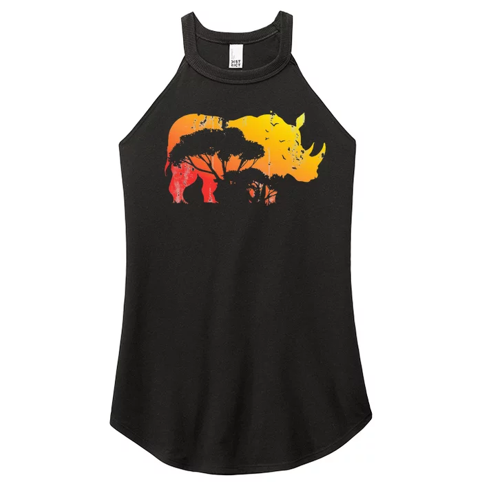 African Safari Animal Rhino Women’s Perfect Tri Rocker Tank