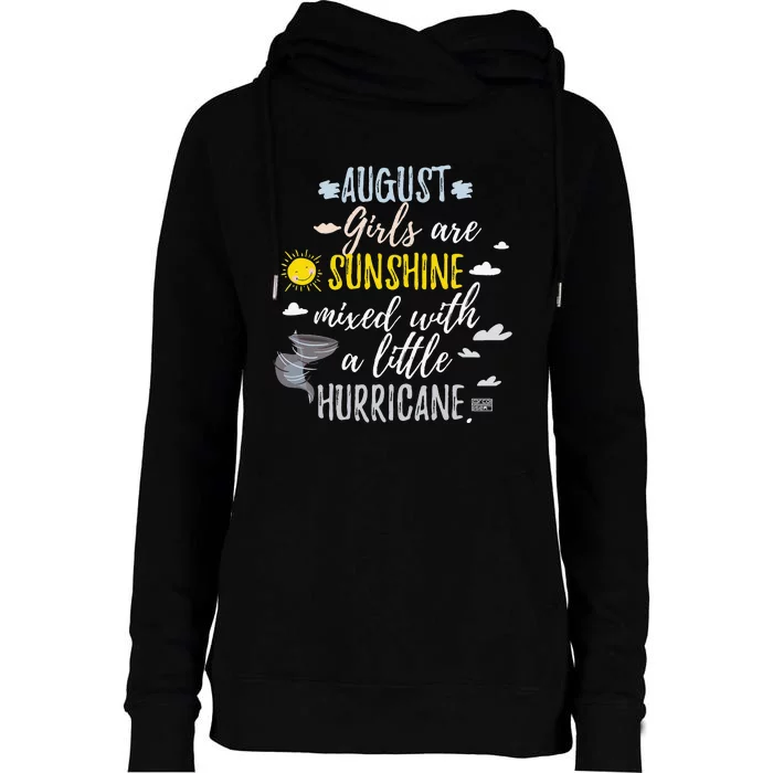 AUGUST SUNSHINE AND HURRICANE BIRTH MONTH Womens Funnel Neck Pullover Hood