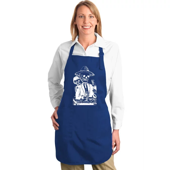 Alcoholic Skull Full-Length Apron With Pocket