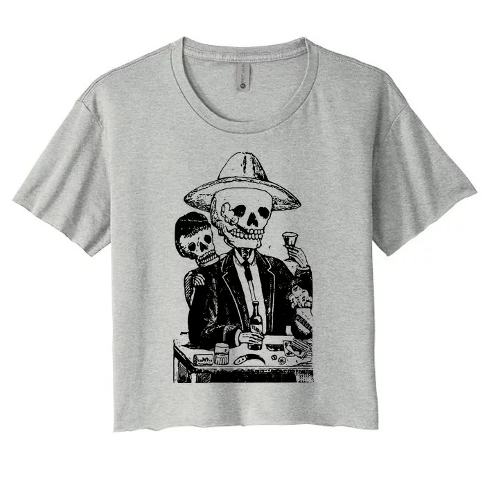 Alcoholic Skull Women's Crop Top Tee