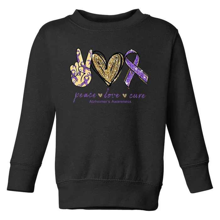 Alzheimer S Awareness Peace Love Cure Toddler Sweatshirt