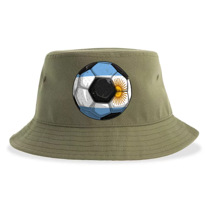 Argentina Soccer Argentina Flag Argentinian Boys Gift Sustainable Bucket Hat