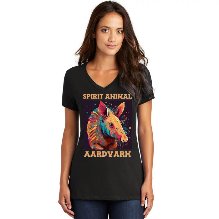 Aardvark Spirit Animal Women's V-Neck T-Shirt