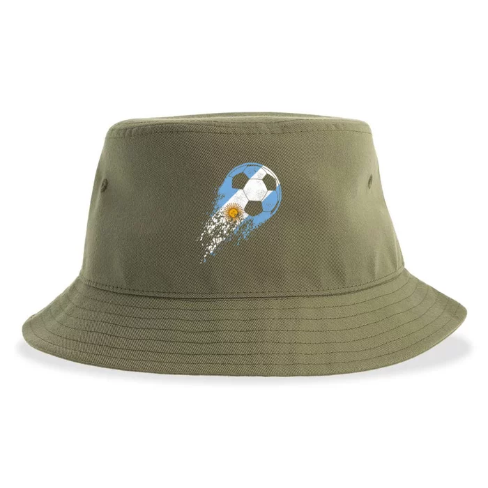 Argentina Soccer Argentinian Flag Pride Soccer Player Gift Sustainable Bucket Hat