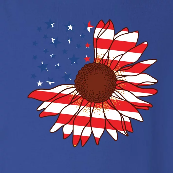 American Sunflower America Flag Stars And Stripes Flower Cool Gift Toddler Long Sleeve Shirt