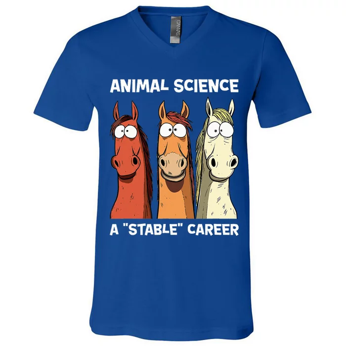 Animal Science A Stable Career V-Neck T-Shirt