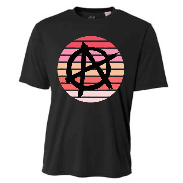 Anarchy Sign, Anti Establishment, Punk Rock Music Lovers Cooling Performance Crew T-Shirt