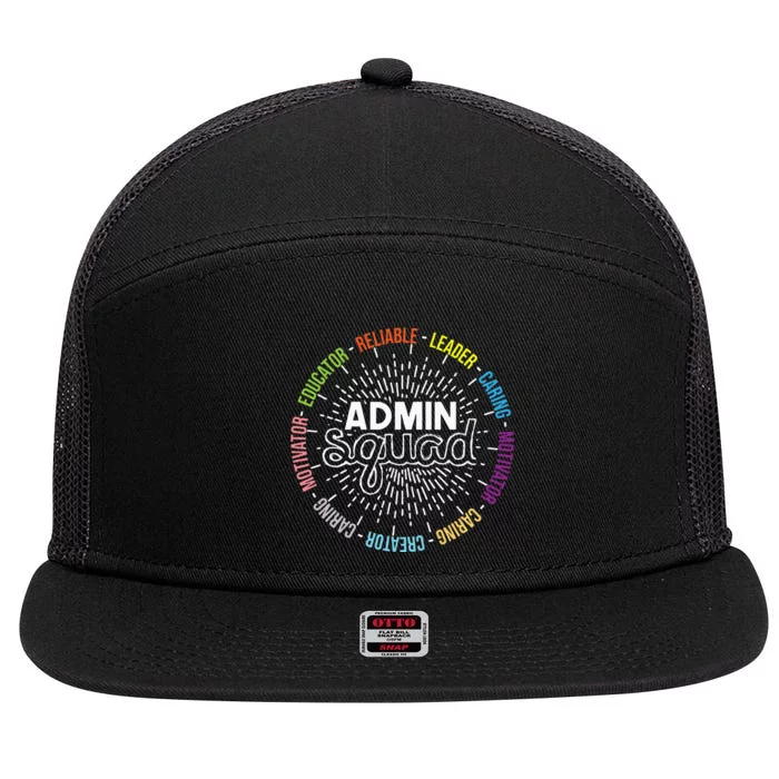 Admin Squad Administrative Assistant Office Secretary 7 Panel Mesh Trucker Snapback Hat