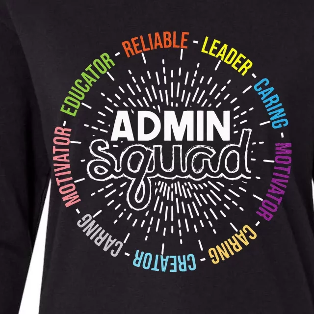 Admin Squad Administrative Assistant Office Secretary Womens Cotton Relaxed Long Sleeve T-Shirt