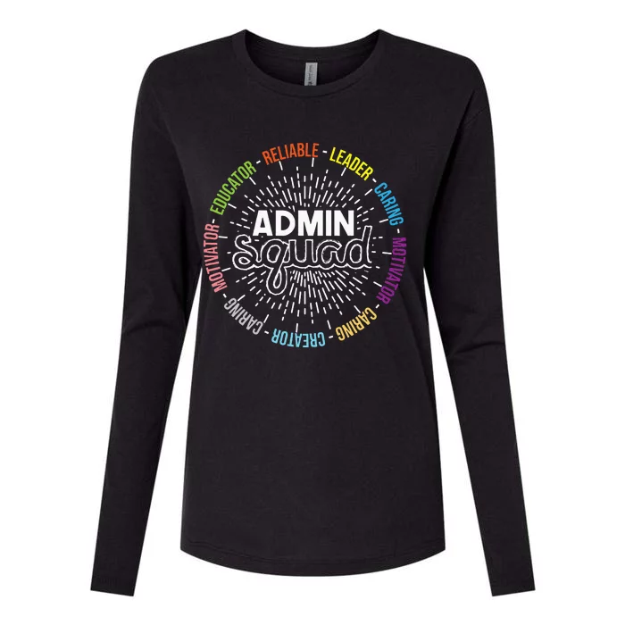 Admin Squad Administrative Assistant Office Secretary Womens Cotton Relaxed Long Sleeve T-Shirt