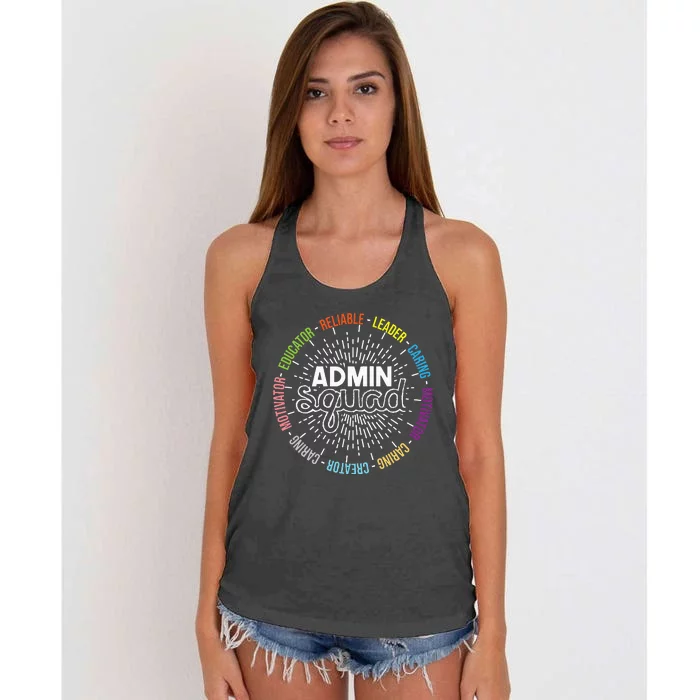 Admin Squad Administrative Assistant Office Secretary Women's Knotted Racerback Tank