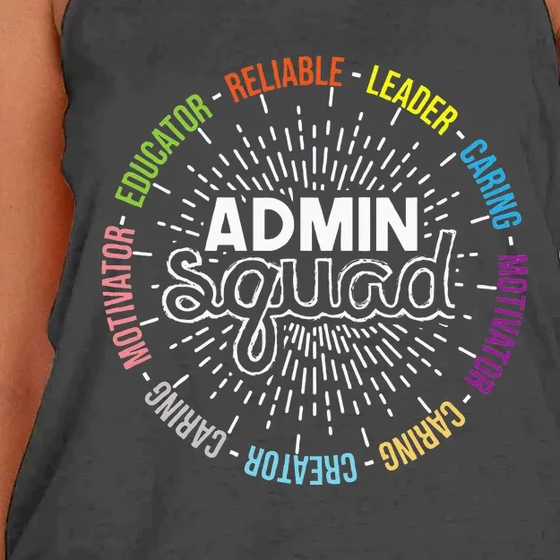 Admin Squad Administrative Assistant Office Secretary Women's Knotted Racerback Tank